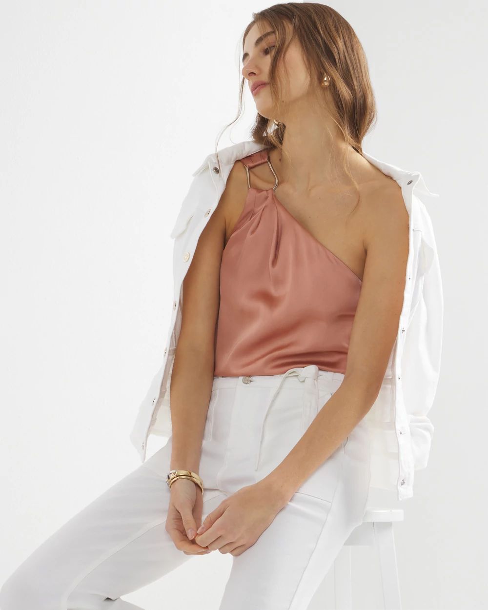 One-Shoulder Ring Top | White House Black Market One-Shoulder Ring Top | White House Black Market